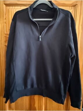 Bugatchi Men's Zip-Neck Sweater - Black